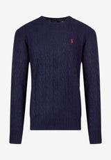 Polo Ralph Lauren  Cable Knit Logo Sweater Navy 710876762002_HUNTER NAVY_29840214