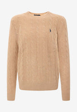 Polo Ralph Lauren  Cable Knit Logo Sweater Camel 710876762009_CAMEL MELANGE_29840211
