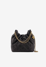 Tory Burch Mini Fleming Leather Hobo Bag Black 162451001_Black_40005320