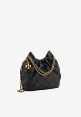 Tory Burch Mini Fleming Leather Hobo Bag Black 162451001_Black_40005320
