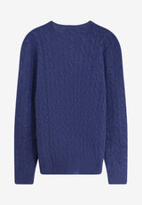 Polo Ralph Lauren  Cable Knit Logo Sweater Navy 710876762017_RUSTIC NAVY HEATHER_29844117