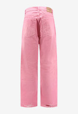 Balenciaga Logo Patch Straight-Leg Denim Pants Pink 786468TRWA6_2014_BABY PINK_29846612