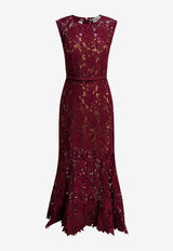 Self-Portrait Floral Lace Midi Dress Burgundy RS26167MABUBURGUNDY_Purple_42176716