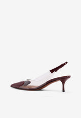 Alaïa Le Coeur 55 Patent Leather Slingback Pumps Red AA3E057CK150325_ROUGE GRENAT_44245627