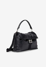 Fendi Flux Maxi Leather Messenger Bag Black 7VA665AV8BF0GXN_Black_49743820