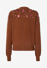 Fendi Embellished Wool-Blend Cardigan Brown FZE543AUZWF1T6K_RUST-25_29852201
