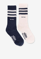 Adidas X Wales Bonner Signature Stripes Logo Socks - Set of 2 Multicolor JV8684_NAVY_Blue_33338843