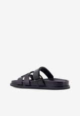Tory Burch Ines Leather Flat Sandals Black 161636006_Dustyalmond_40005171