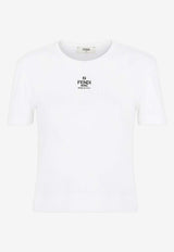Fendi Logo Embroidered T-shirt White FS8110ANQMF0ZNM_White_41974903