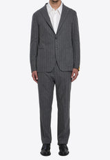 Tagliatore Pinstripe Single-Breasted Wool Suit Gray 2SMC22K01-C90055-EG865