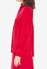 Valentino La Cour De Coeur Blouse Red 7B3AB7T8-9HT-R9M