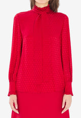 Valentino La Cour De Coeur Blouse Red 7B3AB7T8-9HT-R9M