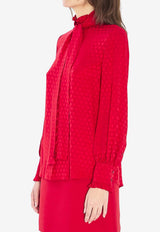 Valentino La Cour De Coeur Blouse Red 7B3AB7T8-9HT-R9M