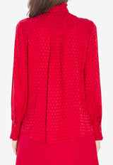 Valentino La Cour De Coeur Blouse Red 7B3AB7T8-9HT-R9M