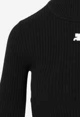 Roll Neck Ribbed Logo Sweater