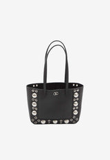 Valentino Mini Nellcote Leather Tote Bag Black 7W2B0R89-MJL-0NO