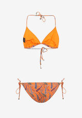Paisley Print Triangle Bikini