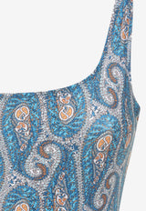 Paisley Print Backless One-Piece
