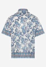 Short-Sleeve Paisley Print Shirt