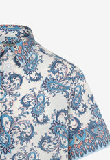 Short-Sleeve Paisley Print Shirt