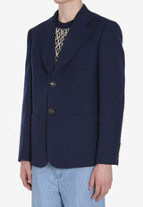 Valentino Single-Breasted Wool Jacket Navy 6V3CEG95-9EB-D51