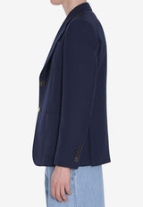 Valentino Single-Breasted Wool Jacket Navy 6V3CEG95-9EB-D51