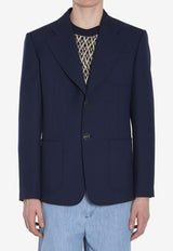 Valentino Single-Breasted Wool Jacket Navy 6V3CEG95-9EB-D51