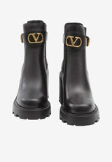 Valentino Beatle 90 VLogo Platform Boots Black 7W2S0KY9-BEK-0NO