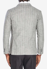 Tagliatore Montecarlo Double-Breasted Pinstripe Jacket Gray 1SMC20K-850012-P1249