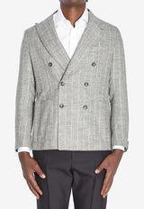 Tagliatore Montecarlo Double-Breasted Pinstripe Jacket Gray 1SMC20K-850012-P1249