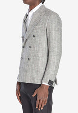 Tagliatore Montecarlo Double-Breasted Pinstripe Jacket Gray 1SMC20K-850012-P1249