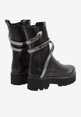 Rene Caovilla Juniper 45 Biker Boots  Black C12319045-0001-NE03