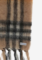 Burberry Mohair Wool Check Scarf Beige 8112967--B9719
