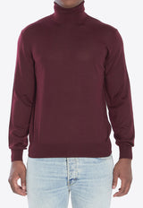 Saint Laurent High-Neck Wool Sweater  Bordeaux 821739-Y76GM-6040