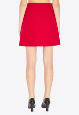 Valentino Wool and Silk Mini Skirt Red 7B3RACM2-1CF-R9M