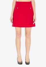 Valentino Wool and Silk Mini Skirt Red 7B3RACM2-1CF-R9M