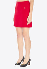 Valentino Wool and Silk Mini Skirt Red 7B3RACM2-1CF-R9M