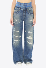 Dolce & Gabbana Double Waisted Ripped Jeans Blue FTDGSD-G8OH5-S9001
