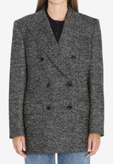 Dolce & Gabbana Double-Breasted Chevron Jacket  Gray F293DT-FCZAF-S8030