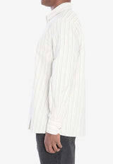 Saint Laurent Cassandre Striped Shirt  White 848033-Y7K19-1332