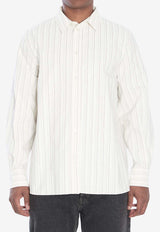 Saint Laurent Cassandre Striped Shirt  White 848033-Y7K19-1332