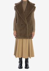 Max Mara Double-Breasted Teddy Vest  Brown 2521276253600-10501-004
