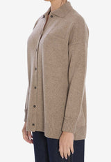 Max Mara Bull Cashmere Buttoned Cardigan Taupe 2521346012600-12116-002