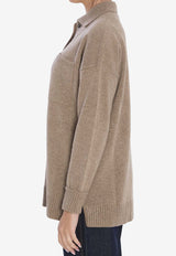Max Mara Bull Cashmere Buttoned Cardigan Taupe 2521346012600-12116-002