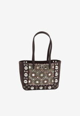 Valentino Mini Nellcote Suede Tote Bag Brown 7W2B0R89-TAA-RCB