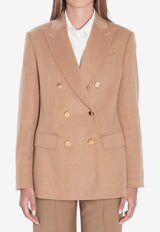 Max Mara Pesche Double-Breasted Blazer Camel 2521046211600-10362-001