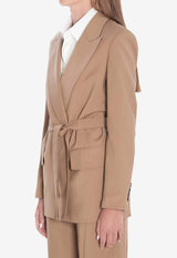 Max Mara Talento Belted Wool Blazer Beige 2521046101600-10204-010