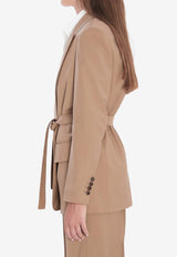 Max Mara Talento Belted Wool Blazer Beige 2521046101600-10204-010