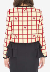 Valentino VLogo Check Cropped Jacket Multicolor 7B3CE4K0-9JN-BRS