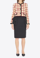 Valentino VLogo Check Cropped Jacket Multicolor 7B3CE4K0-9JN-BRS